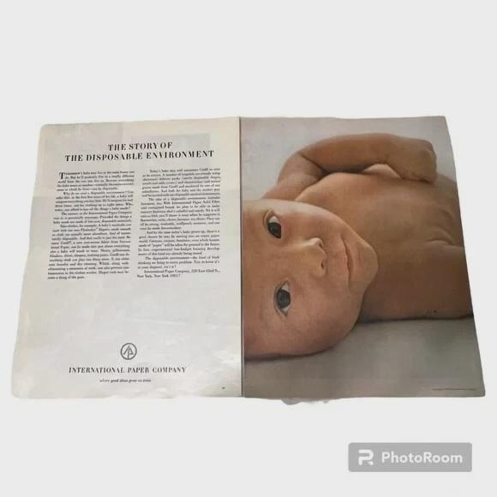 1970 International Paper Company Double Page Original Vintage Print